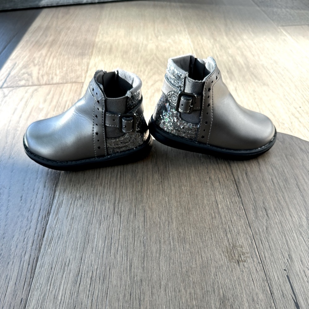 Stride Ride Silver Boots Sparkles
